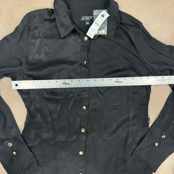 J. Crew Drapey shirtdress in luster crepe • size 8 • NWT • BU107 • black - Picture 4 of 7